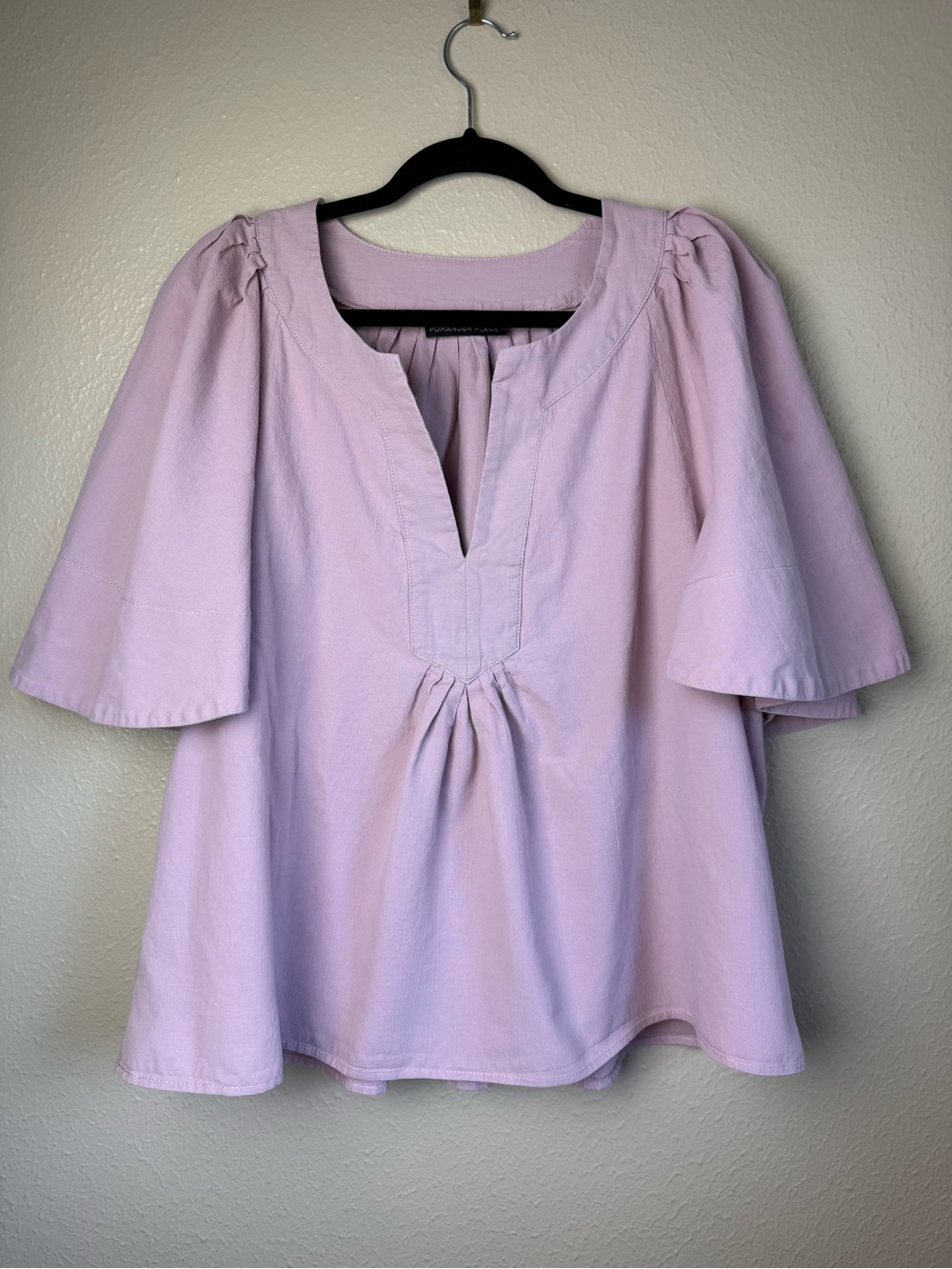 Pomander Place pink  Finley Flutter Sleeve Top